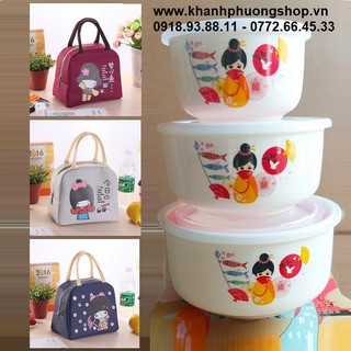 hộp đựng cơm - hộp đựng cơm bằng sứ