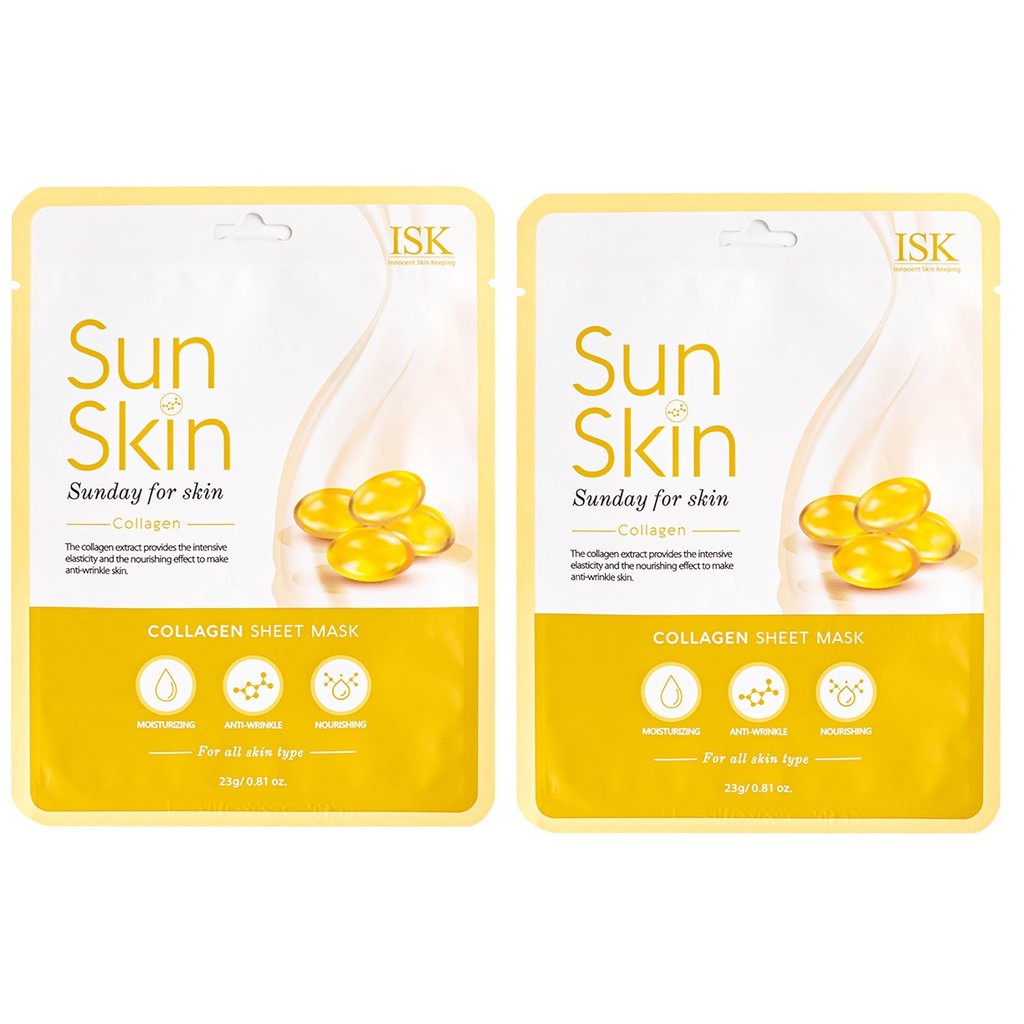 Hàng Chính Hãng- Mặt Nạ Collagen Xóa Tàn Nhang BEAUSKIN ISK SUNSKIN COLLAGEN SHEET MASK Hàn quốc 23g/ Gói