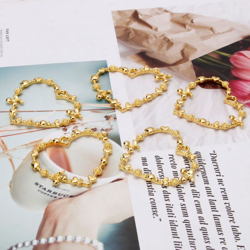 FLGO*5Pcs Sweet Heart Blank Resin Frames Pendant Open Bezel Setting Jewelry Making