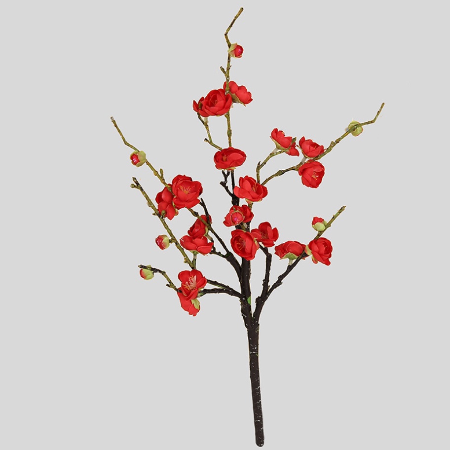Hoa giả - Combo 5 cành Hoa Đào 65cm trang trí nhà cửa bền, đẹp, giống thật, ấm cúng