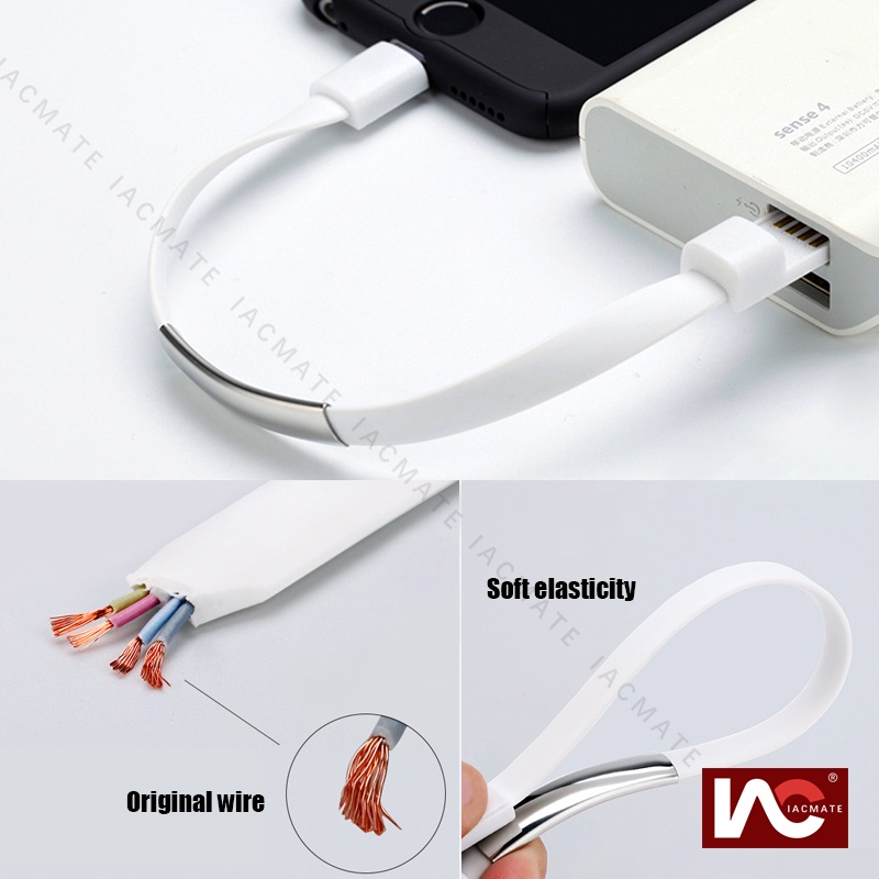 Dây cáp sạc truyền dữ liệu USB dạng vòng tay thích hợp cho Android Micro Mini Usb & Iphone & Type-C