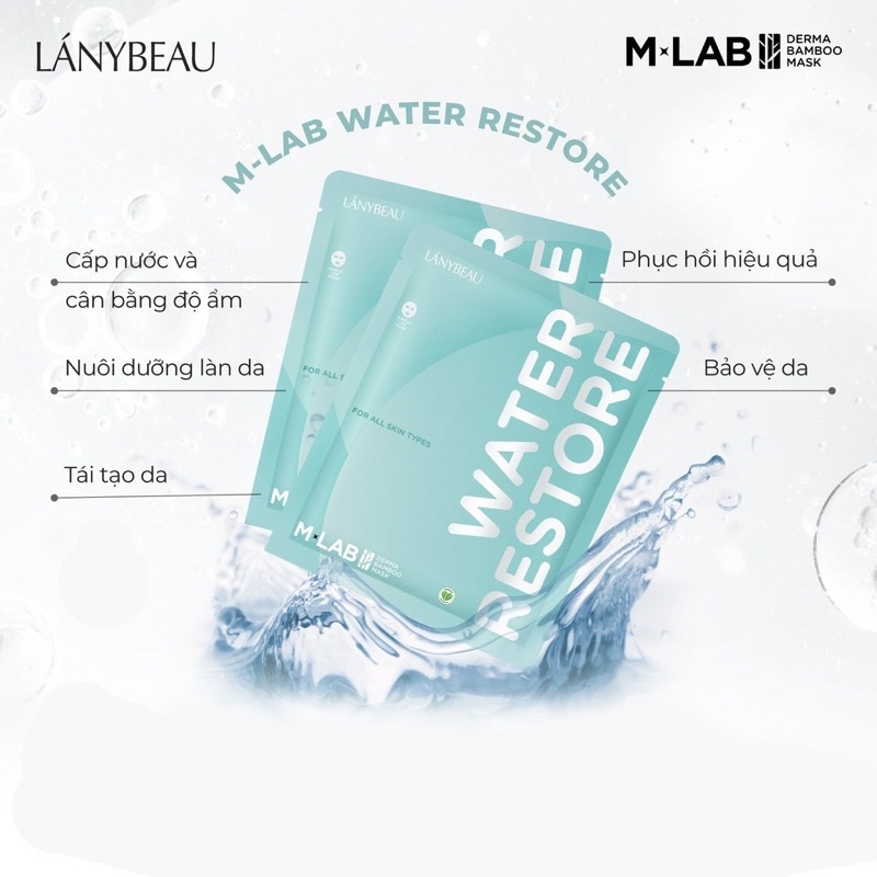 (30miếng)Mặt nạ dưỡng da trắng sáng + dưỡng ẩm + ngừa mụn LÁNYBEAU MLAB Derma Bamboo - Combo mix 3 miếng (28g/miếng) | BigBuy360 - bigbuy360.vn
