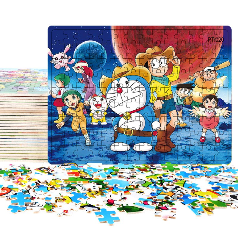 Bộ Đồ Chơi Xếp Hình 126 Mảnh Hình Doraemon Dễ Thương Cho Bé