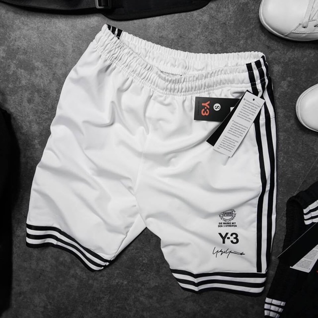 Quần short y3 kiểu đùi thun lững chất mè mặc nhà tập gym - Quần đùi nam nữ unisex