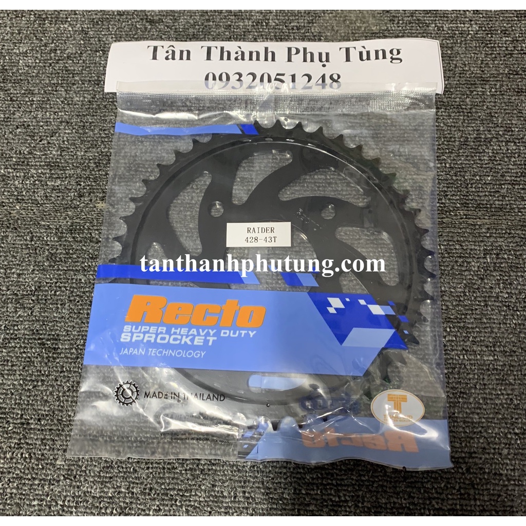 Đĩa RECTO chĩnh hãng Raider FI, Satria, Raider xăng cơ: 38T, 39T, 40T, 41T, 42T, 43T