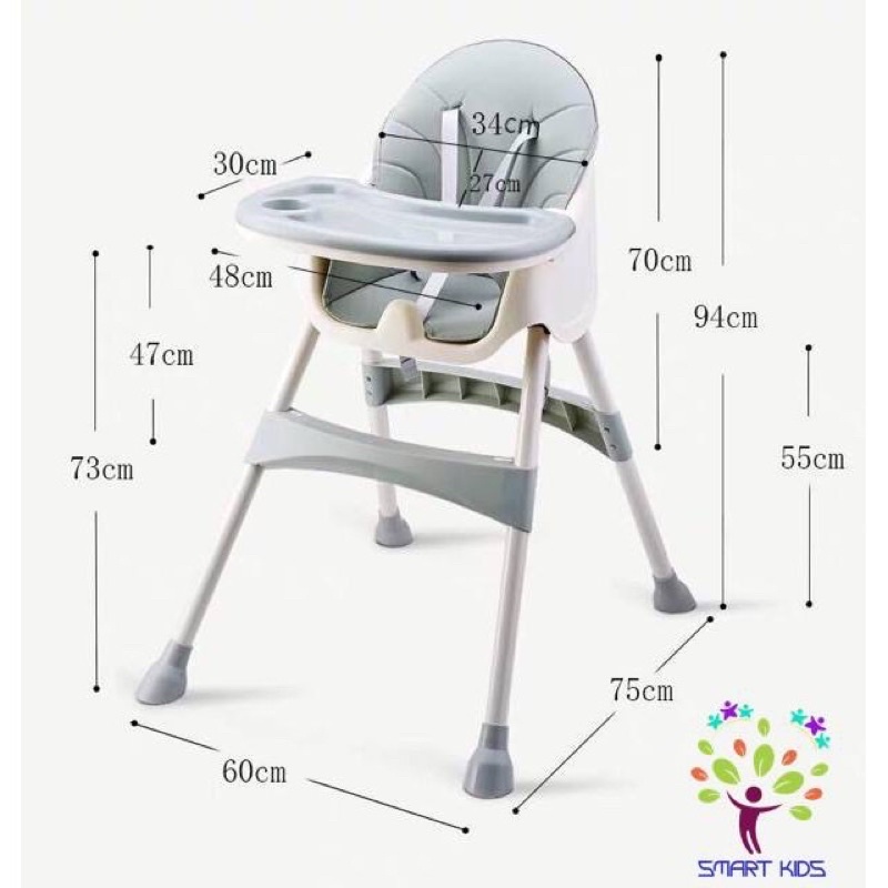 Ghế ăn dặm đa năng cao cấp Umoo có điều chỉnh độ cao