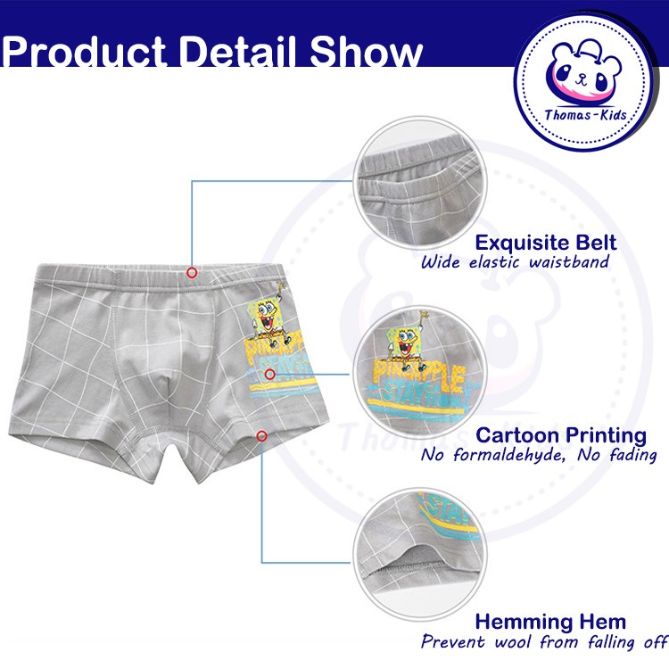 Bộ 4 quần lót Boxer chất lượng cao cho bé B142