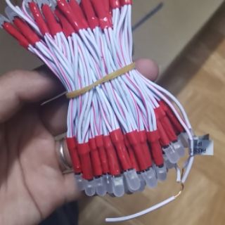 Led ruồi 5mm điện 5V -12V dây đồng (100b/bó)