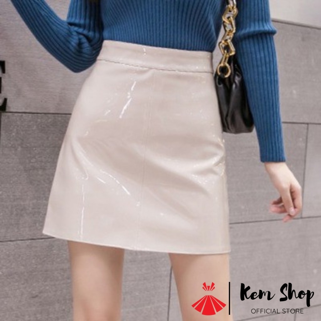 Váy da bóng Ulzzang cao cấp, hàng VNXK không bị nổ da - Kem Shop