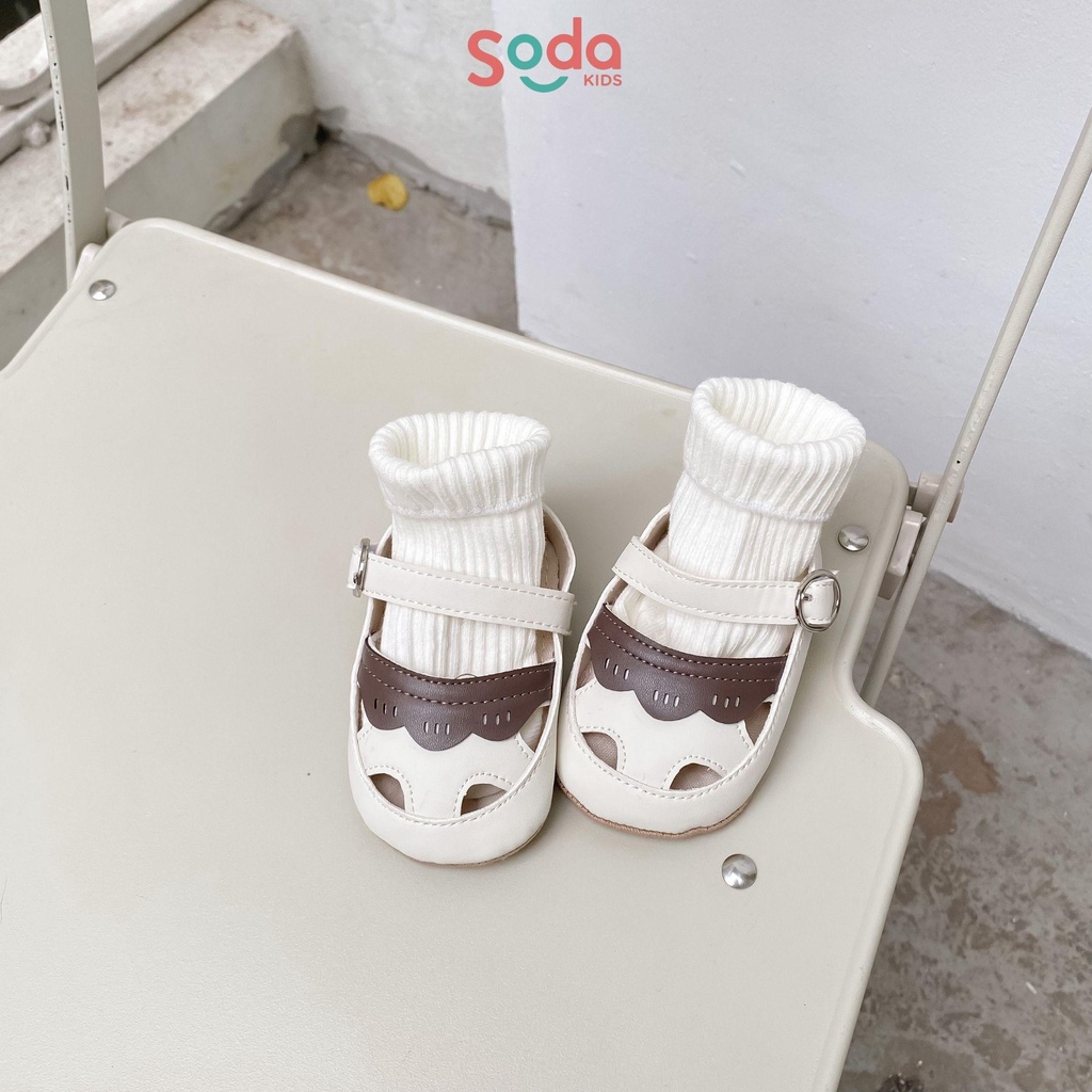Giày búp bê bé gái SODA KIDS da mềm, lót giày êm ái, thiết kế viền bèo phong cách Hàn Quốc