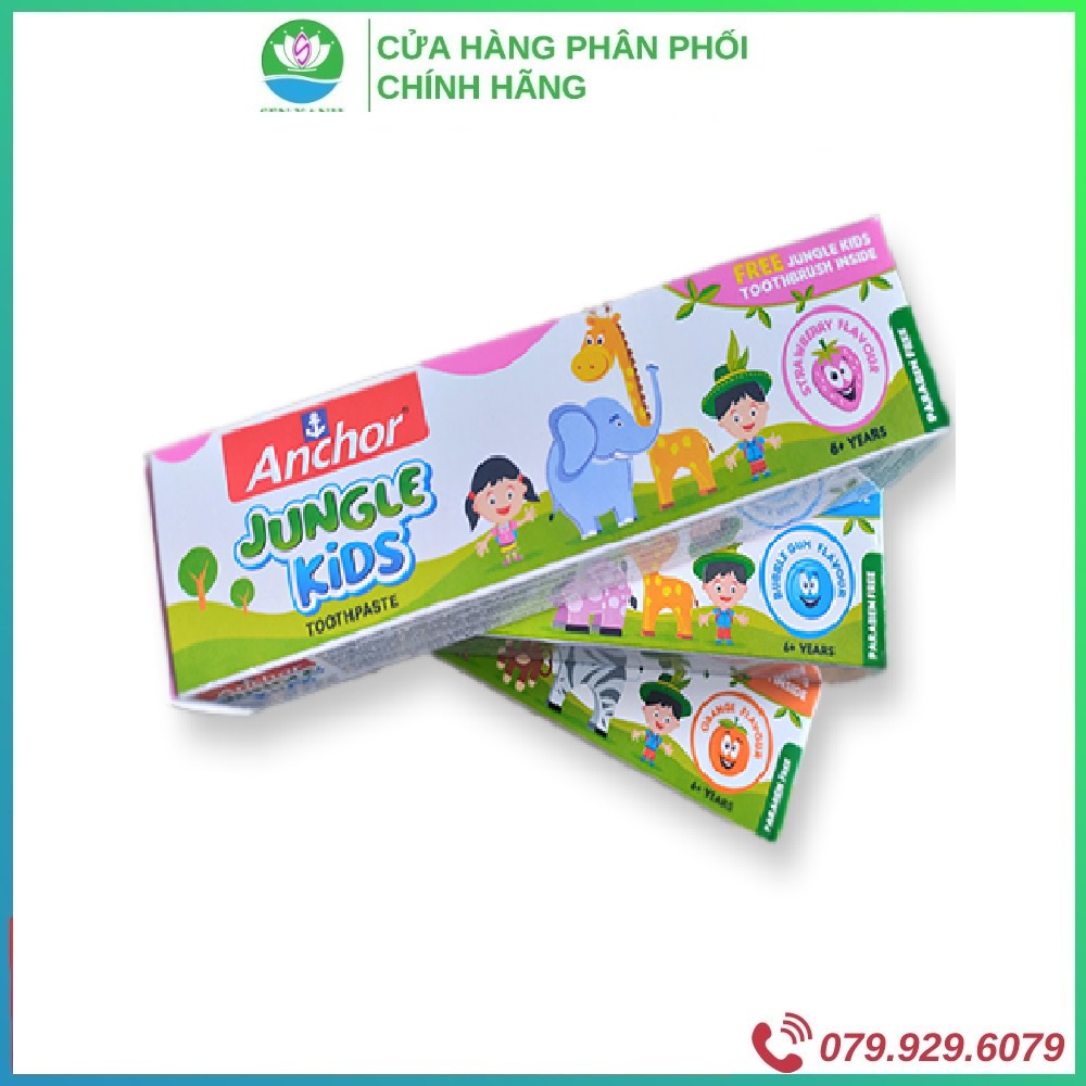 [SenXanh Emart] Kem đánh răng nhập khẩu Anh cho bé ANCHOR JUNGLE KIDS - Tặng bàn chải
