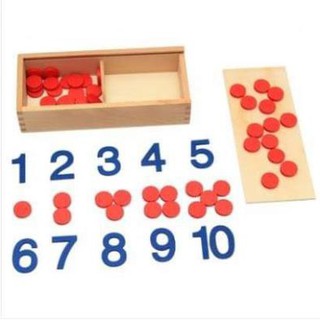 Bộ số kèm chấm tròn dot tập đếm - Giáo cụ Montessori (Number Cards & Counters)