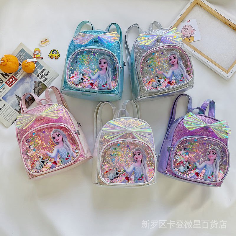 túi cho bé gái Balo đi học cặp sách mẫu giáo mầm Bé s ách cho trẻ em Aisha Cô nàng Backpack Ice và Snow