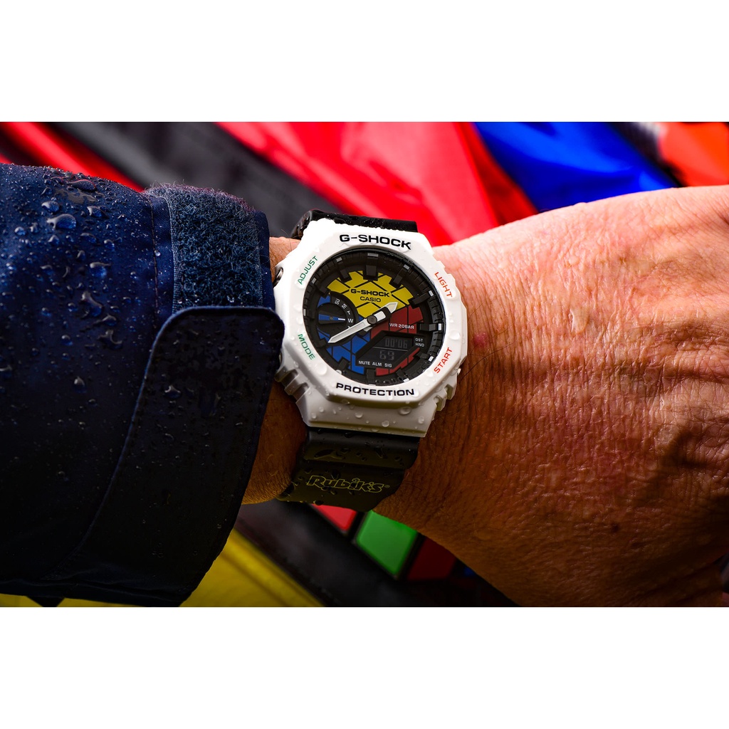 Đồng Hồ Nam Dây Nhựa Casio G-Shock x Rubiks GAE-2100RC-1A Chính Hãng - GAE-2100RC-1ADR Carbon Core