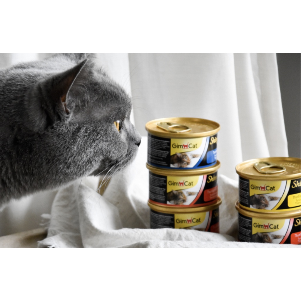 GIMCAT - PATE GIMCAT SHINY CAT CHO MÈO VỊ CÁ NGỪ THỊT GÀ TÔM CUA LON 70G