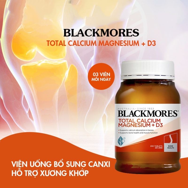 Viên uống Canxi Total Blackmores,Calcium Magnesium + D3 Blackmores 200 viên