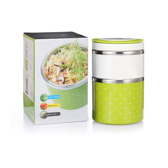 [Hot]-Cặp lồng chấm bi giữ nhiệt 2 tầng
