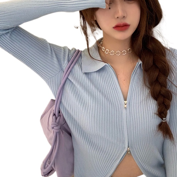 Áo Khoác Cardigan Dệt Kim Tay Dài Dáng Ngắn Thời Trang Mùa Thu Phong Cách Hàn Quốc Cho Nữ