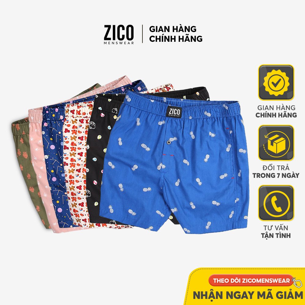 Quần đùi ngủ mặc ở nhà cho nam - Lưng thun co dãn thoải mái, vải cotton mềm mịn, thấm hút mồ hôi