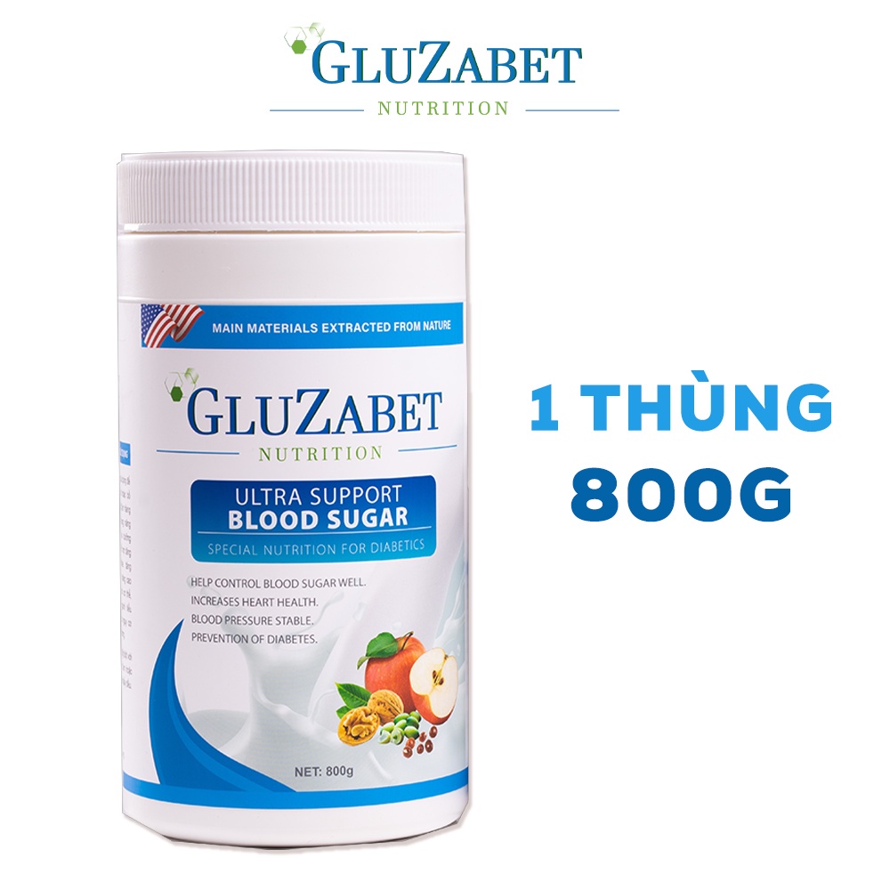 [Chính hãng] Sữa dinh dưỡng Gluzabet 800g dành cho người tiểu đường - 1 thùng Gluzabet 15 hộp (800g)