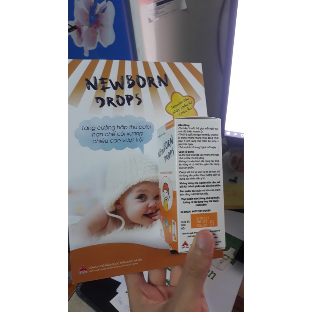 [CAM KẾT CHÍNH HÃNG] Vitamin D3 - Newborn Drops tăng cường hấp thu calci, hỗ trơ thiếu ZVitamin D ở trẻ