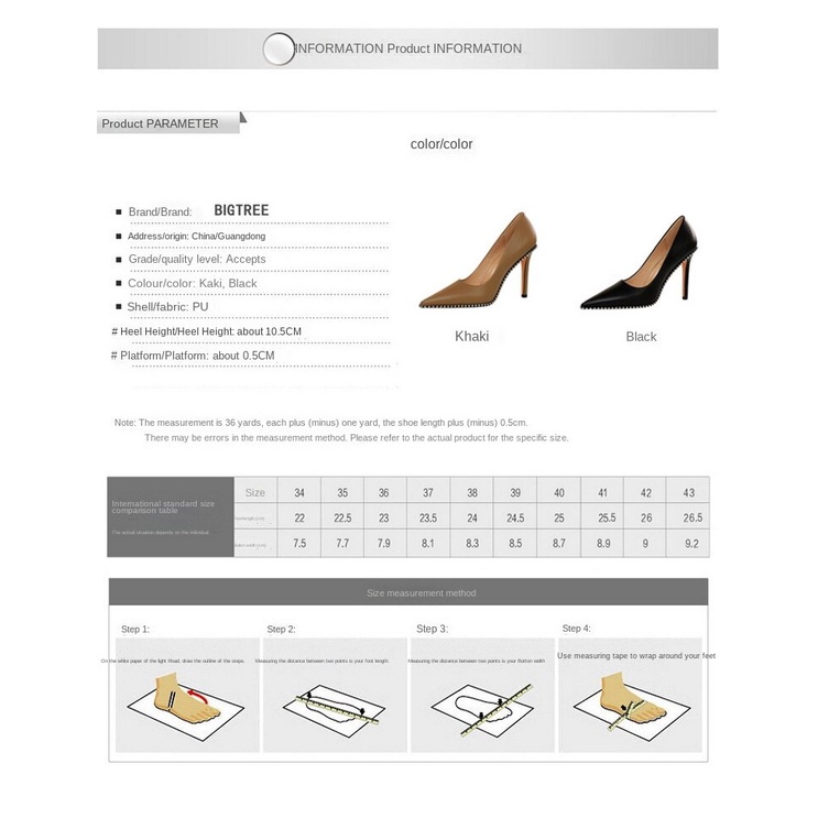 Giày Cao Gót Mũi Nhọn Đính Đinh Tán Phong Cách Thời Trang Âu Mỹ 1829-3 Dành Cho Nữ