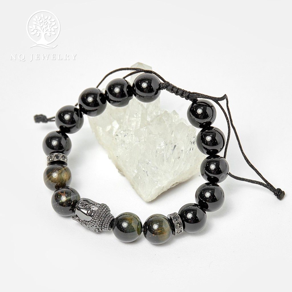 Vòng tay phối charm phật hợp kim kết dây - NQ Jewelry