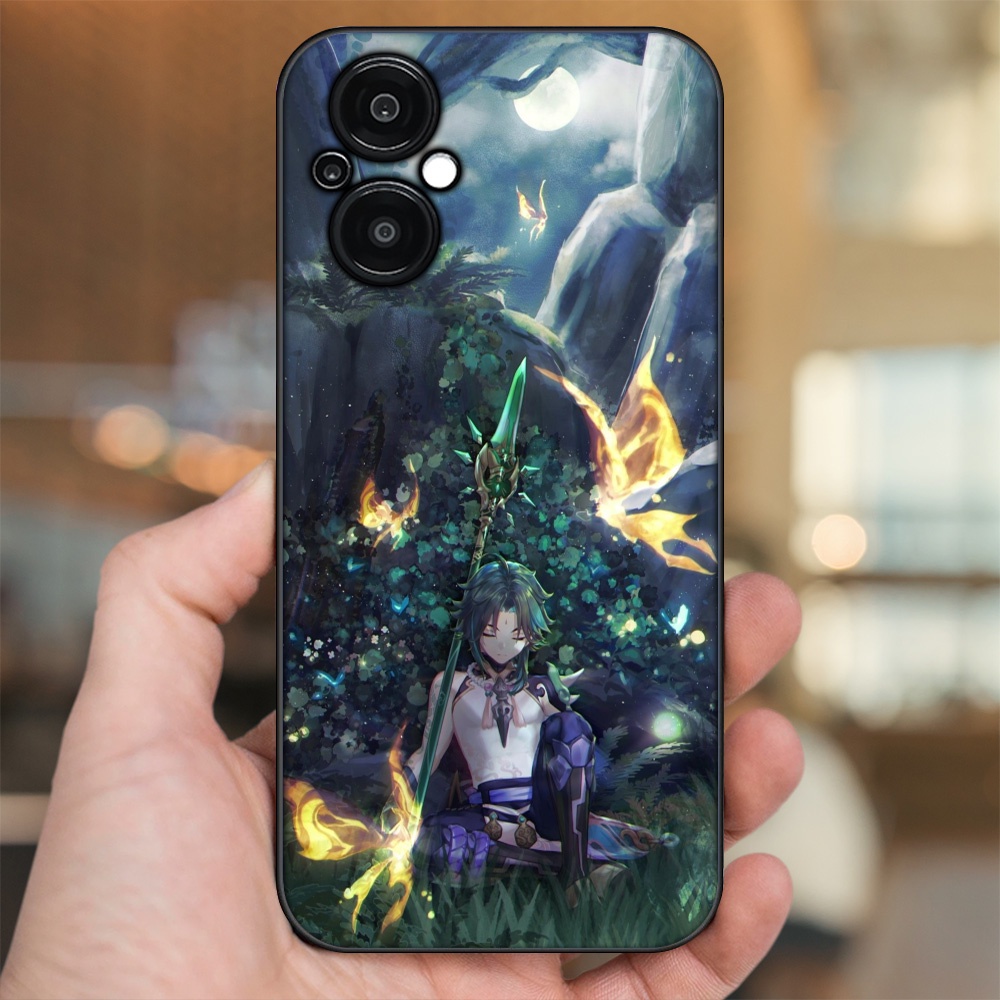 Ốp lưng Oppo Reno 8Z 5G viền đen in hình Xiao Genshin Impact