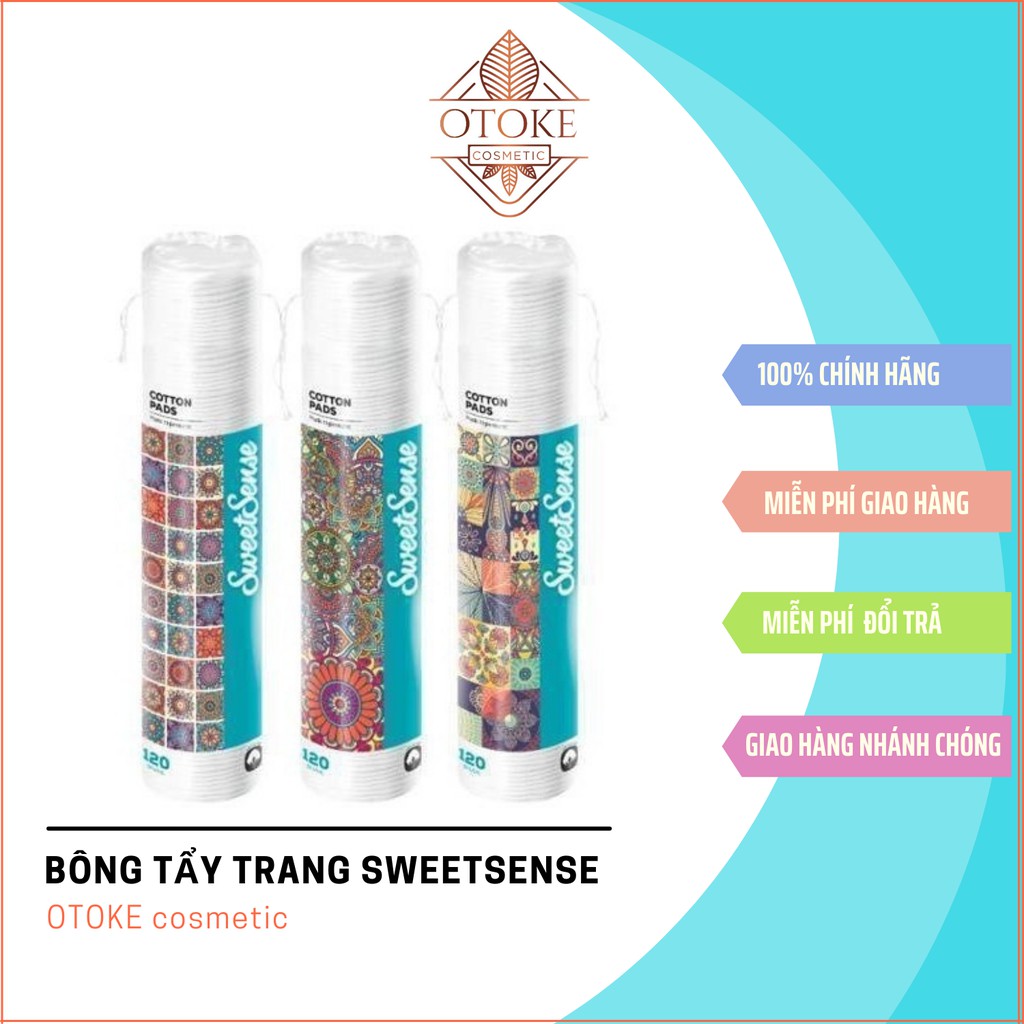 Bông Tẩy Trang SweetSense siêu mềm mịn 120 miếng Balan