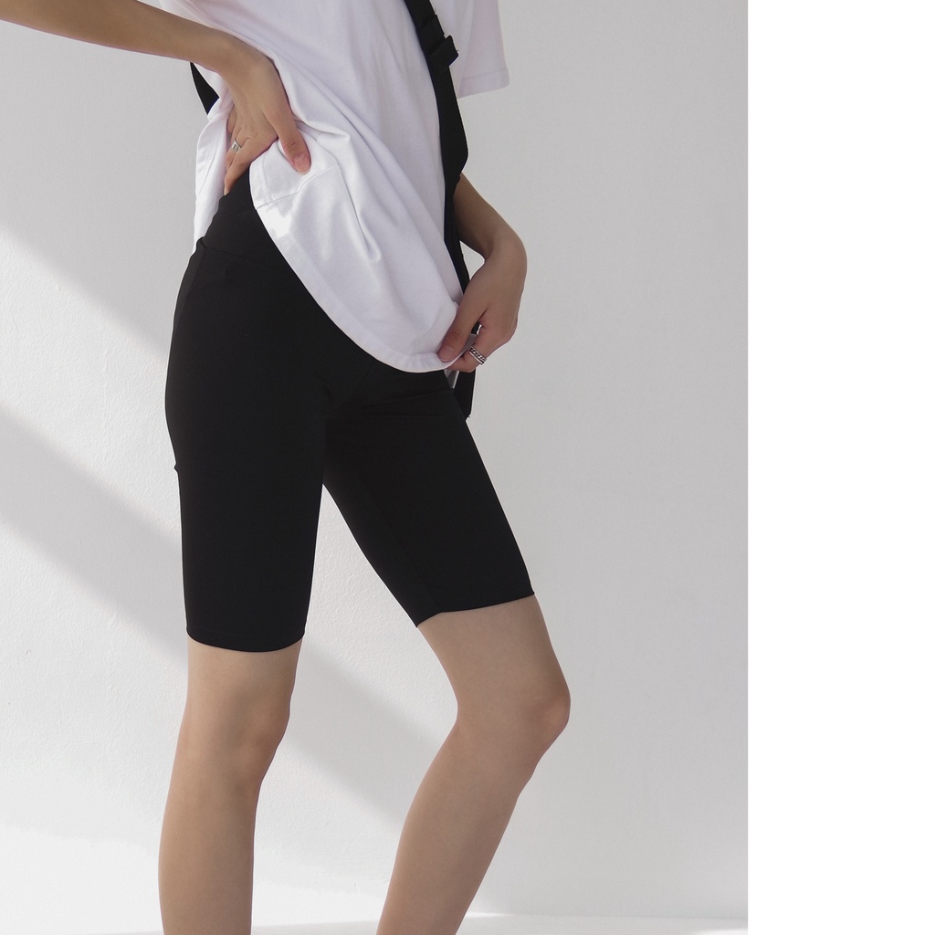 Quần legging nữ lửng, legging ngố co giãn, vải thun cao cấp quần biker nữ ngố dáng ôm, thể thao, tập gym yoga, TF003