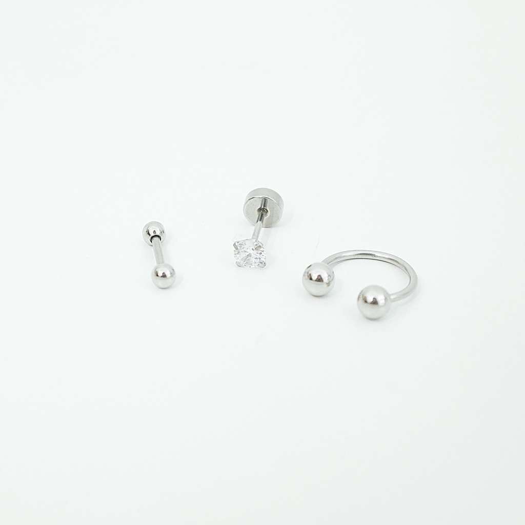 [COMBO] Tiết Kiệm 10-15K Set Khuyên Tai Nam Titan Unisex Không Đen Không Ngứa Không Gỉ Sét Không Dị Ứng julies box