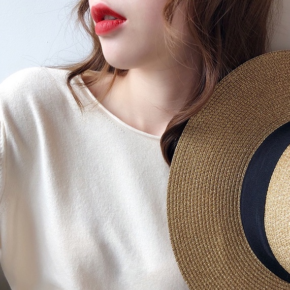 Áo dệt kim mỏng ZHELIHANGFEI tay dài màu trơn thời trang cho nữ