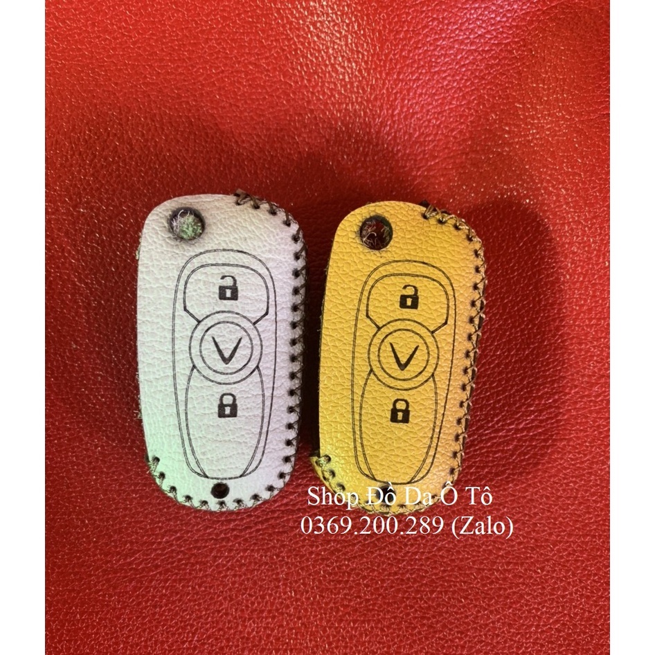 [Chất Việt] Bao da chìa khóa Vinfast Fadil bằng da bò 100%, tặng móc khóa, khắc tên, nhiều mầu