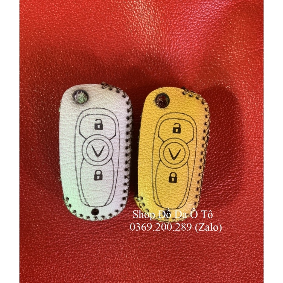 [Chất Việt] Bao da chìa khóa Vinfast Fadil bằng da bò 100%, tặng móc khóa, khắc tên, nhiều mầu