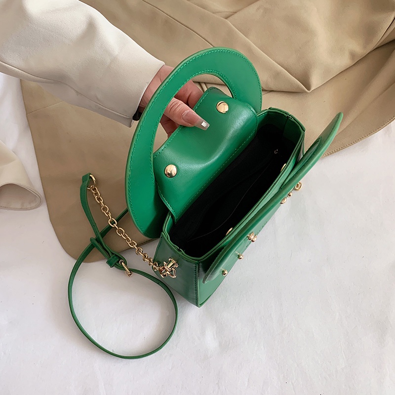 Túi Đeo Vai Màu Trơn Đính Đinh Tán Phong Cách Hàn Quốc Thời Trang Cho Nữ