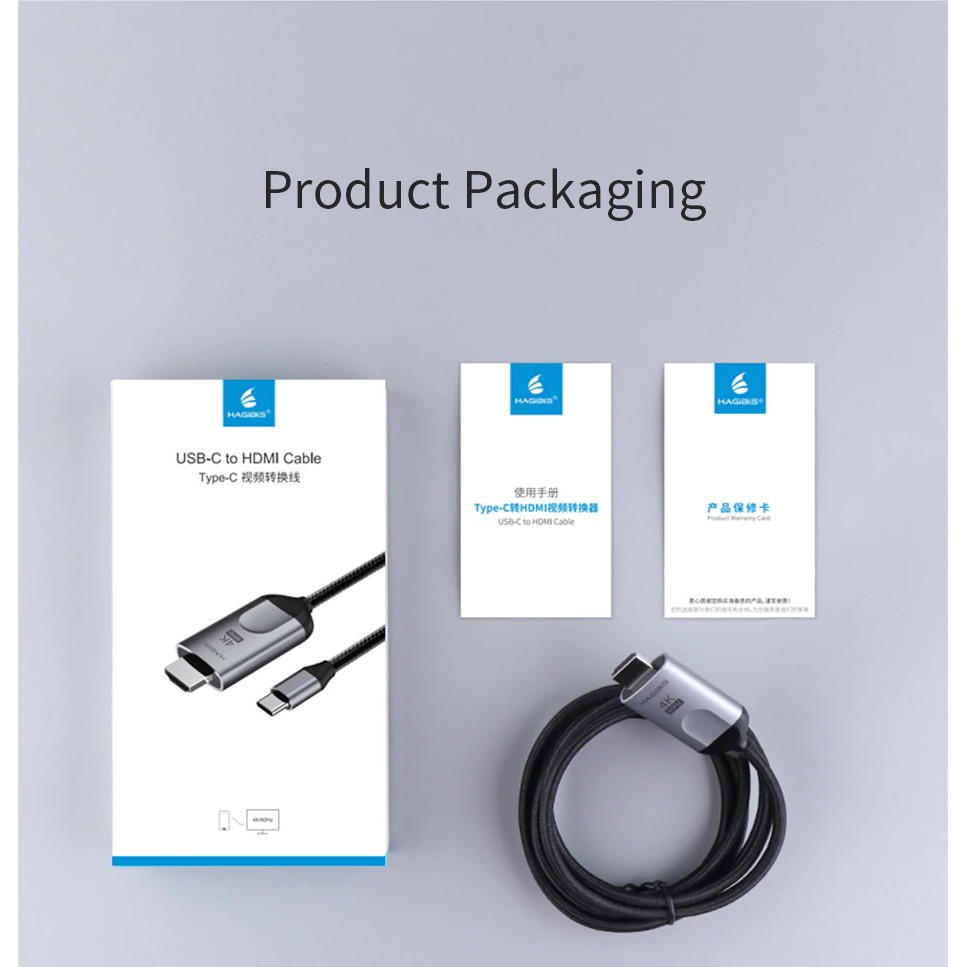 Cáp Chuyển Đổi USB-C Ra HDMI 4K/60Hz Hagibis Bảo Hành 12 Tháng