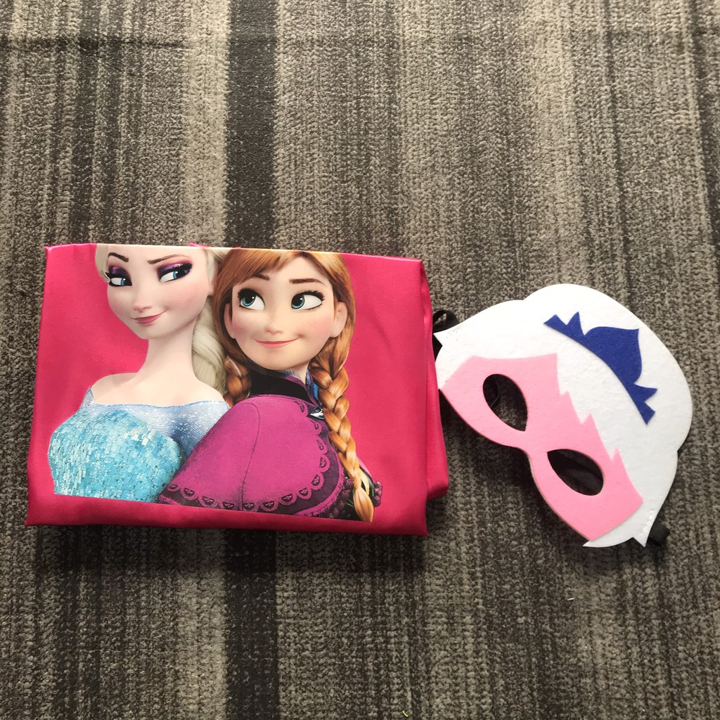 Áo Choàng Elsa, Vải Phi Bóng Nhẹ Bay (Tặng Kèm Mặt Nạ)