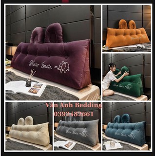 Gối Tựa Đầu Giường Tai Thỏ Nỉ Nhung Cao Cấp 1m8