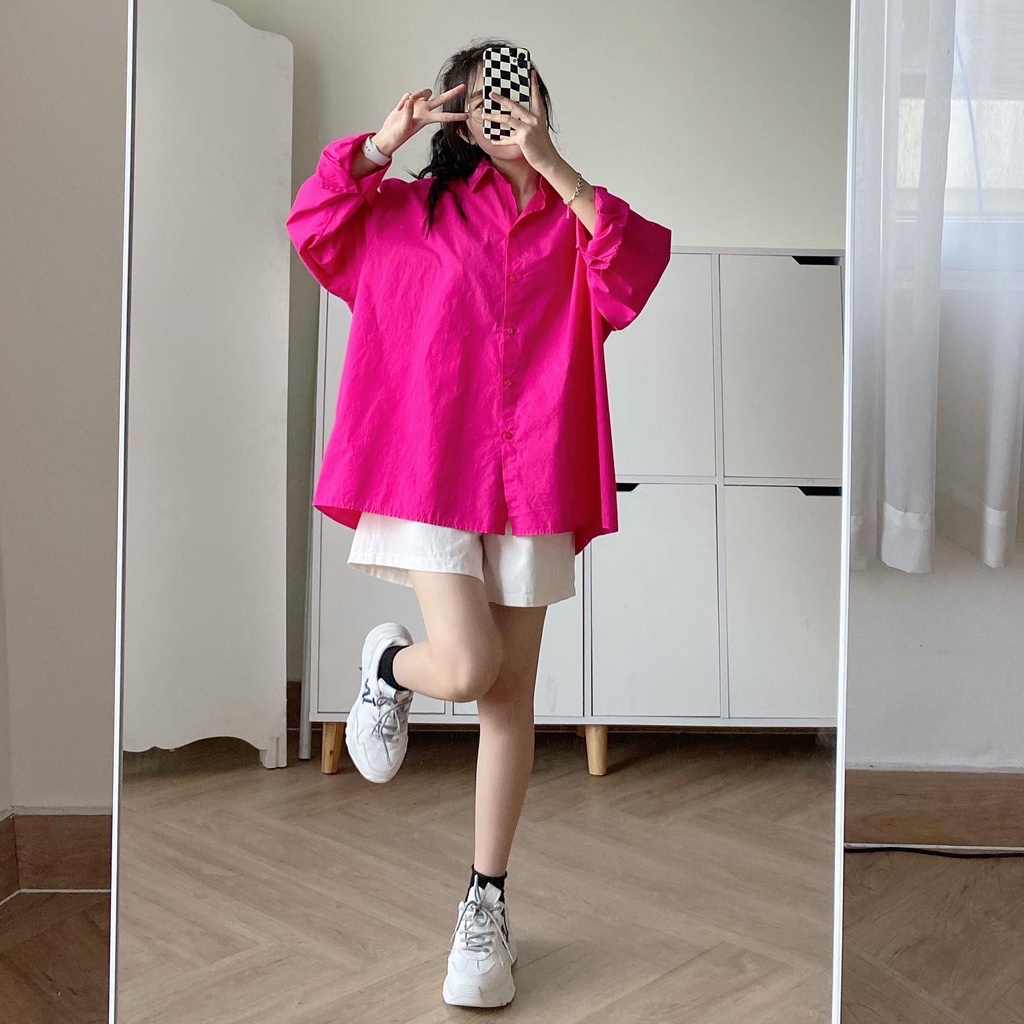 Sơ Mi Nữ Form Rộng JEM CLOSET Áo Sơ Mi Nữ Hàn Quốc GINGI Tay Dài Cổ Bẻ Basic Nhiều Màu Phối Đồ Cực Xinh 10260 | BigBuy360 - bigbuy360.vn