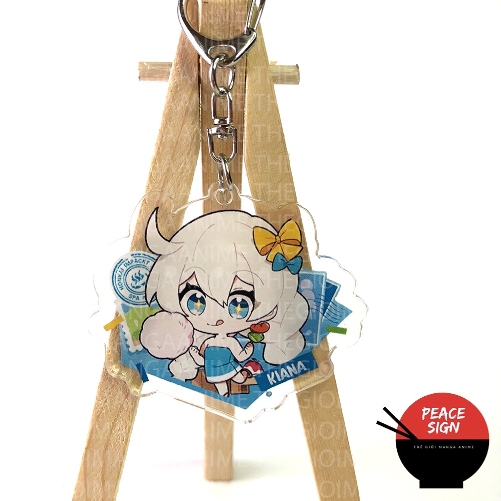 ( Mica trong acrylic ) Móc khóa game HONKAI IMPACT 3 ver NGHỈ DƯỠNG chibi anime