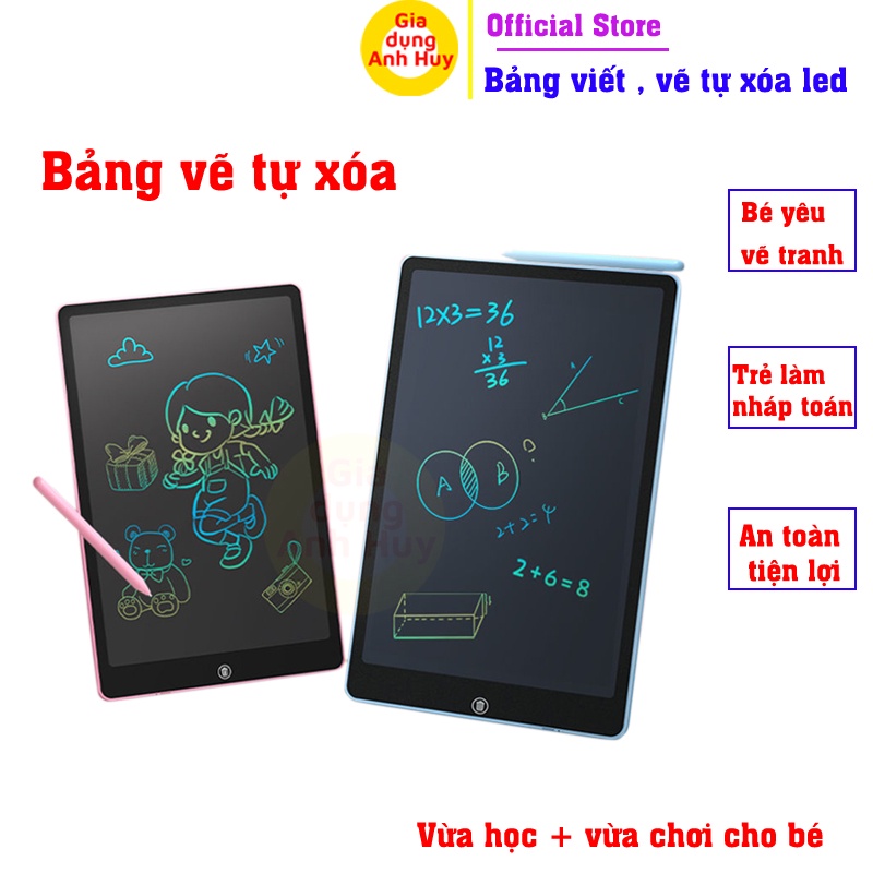 Bảng viết tự xóa thông minh, bảng vẽ tự xóa lcd cho bé vừa học vừa chơi 8.5 inch - GDAH