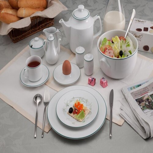 Bộ Chén Dĩa Minh Long 22 Sản Phẩm - Jasmine - Chỉ Xanh Lá