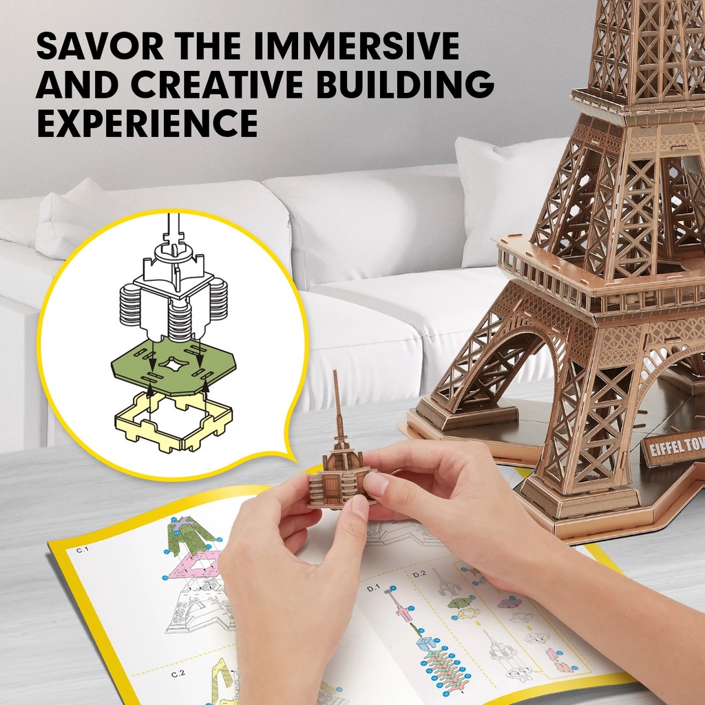 Mô hình giấy 3D CubicFun - Tháp Eiffel - Pháp DS0998h/L091h
