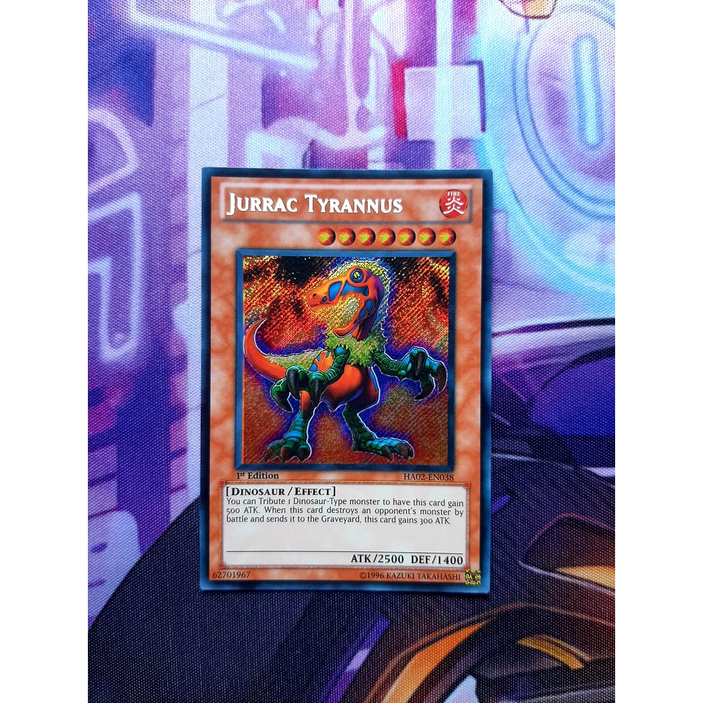 Thẻ Bài Mint90 Yugioh Monster Jurrac Tyrannus - HA02-EN038 - Secret Rare