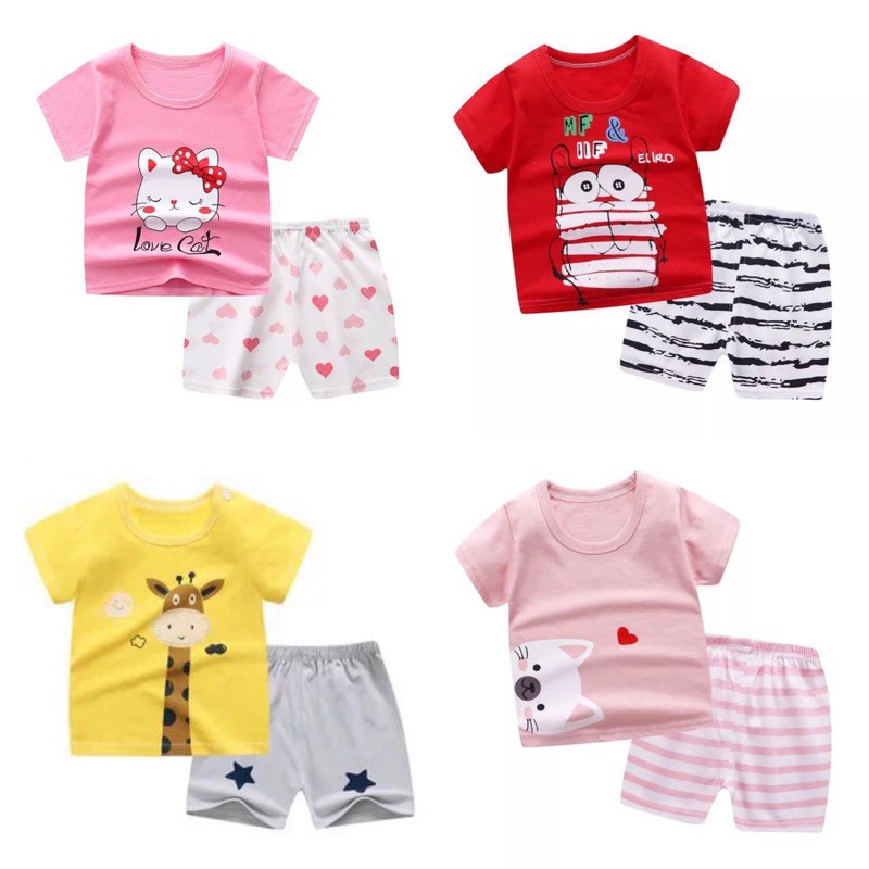 Bộ bé trai bé gái 1-6 tuổi, set cộc tay cotton bé trai bé gái YAPPY KIDS