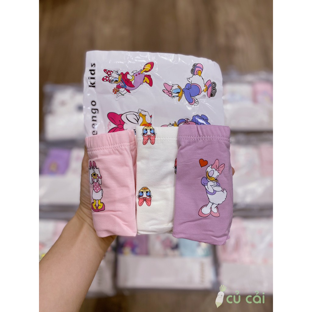 Set 3 quần chip đùi Teengo bé gái chất cotton mềm mịn thoáng mát an toàn cho bé hàng xuất Âu Mỹ QC06