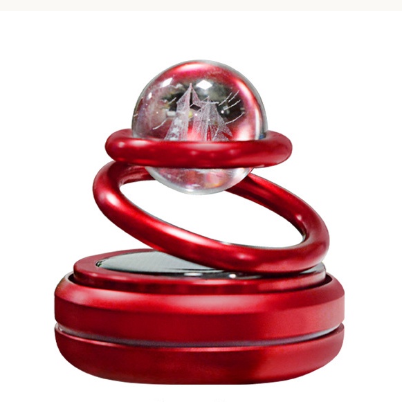 Nước Hoa Xe Hơi Mini Xoay Tròn Sử Dụng Pin Năng Lượng Mặt Trời Tặng Miếng Sáp Thơm - Tinh Dầu Thơm Ô Tô Decoroto Cao Cấp