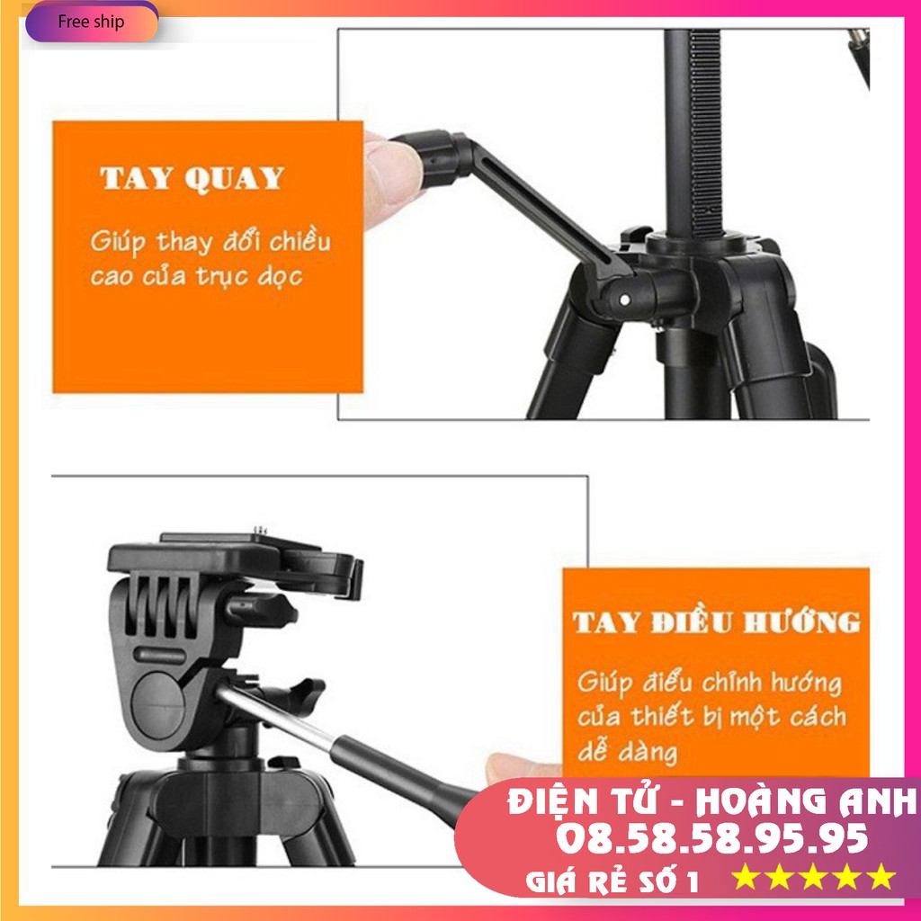 Chân Máy Ảnh Tripod Yungteng 3388+5208 Giá Đỡ Bluetooth Cao Cấp Chuyên Dùng Cho Điện Thoại Camera  Model 2020