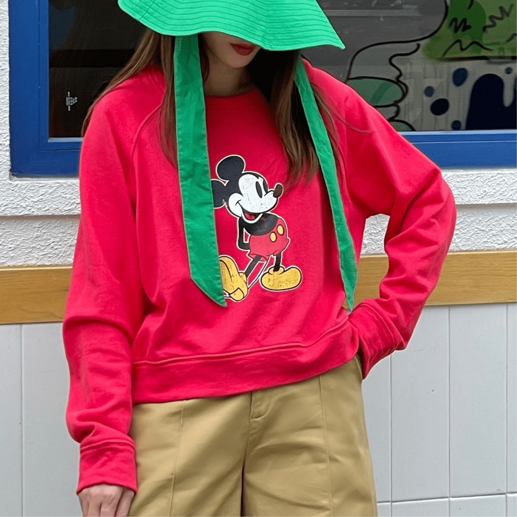 Áo Thun Hoodie Lửng Mickey Đỏ SY STORE