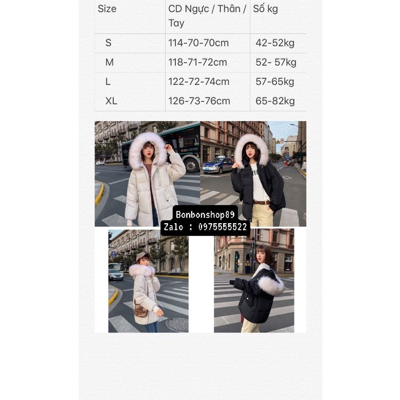 Giao Ngay 🌼Áo Khoác Phao Nữ Dáng Lửng Mũ Lông hàng Quảng Châu hot trend 2021 | BigBuy360 - bigbuy360.vn